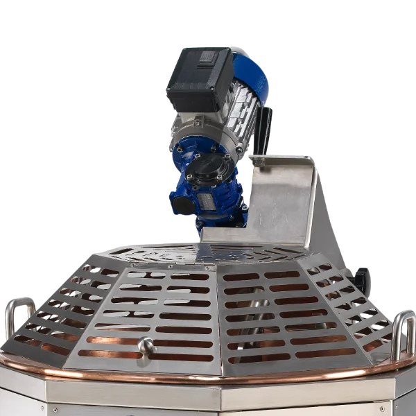 automatic copper polenta mixer with motor