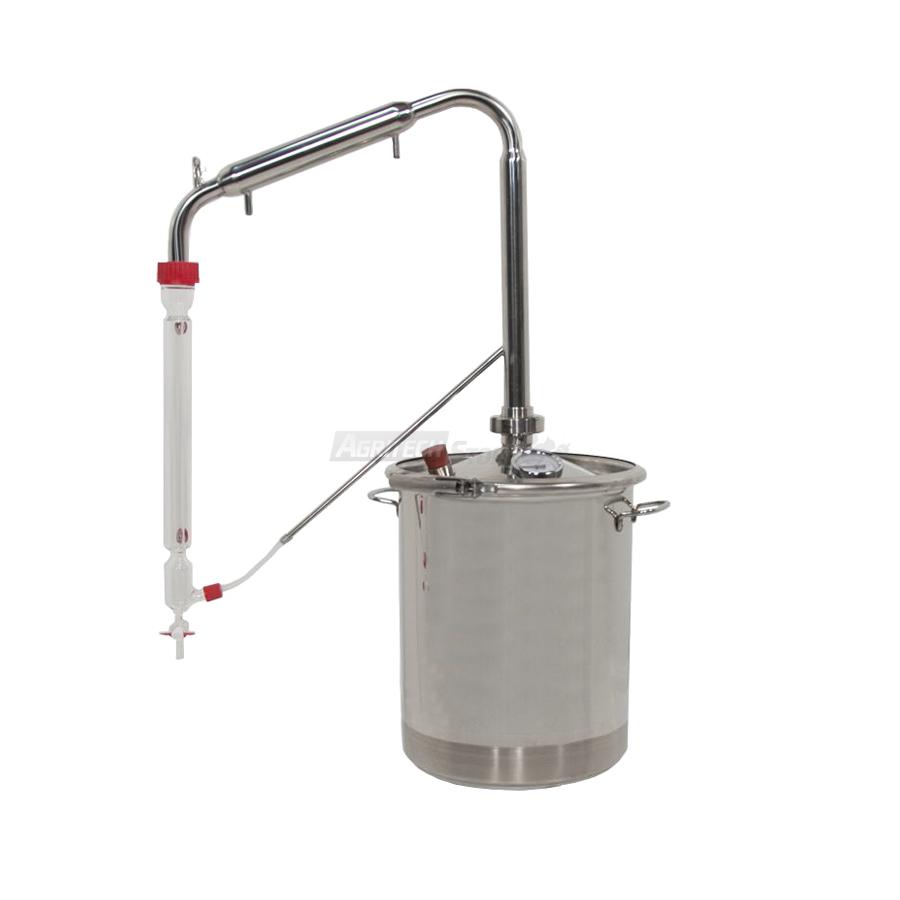 Acciaio Inox, 30-110 °C, 2000 W, 20 Litri, Diametro 250 mm Royal Catering Distillatore Oli Essenziali e Acqua RCAD 20B 