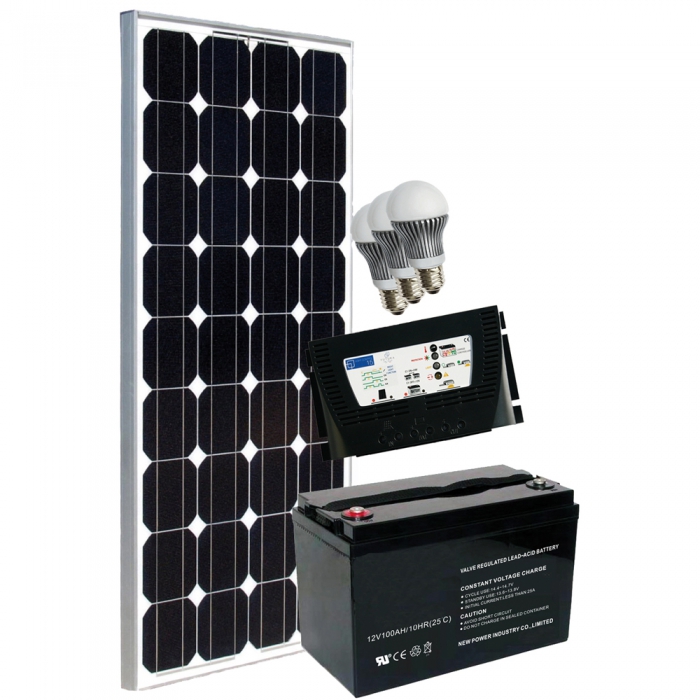 Kit Fotovoltaico Completo GRID-FREE 100 12 V Agritech Store