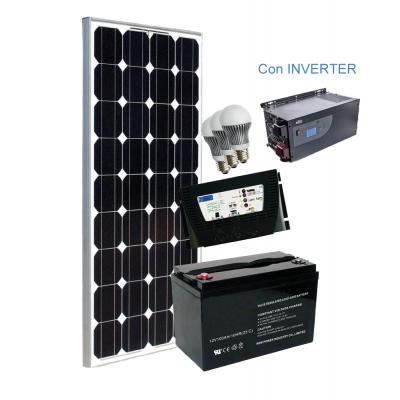 Kit Fotovoltaico Completo con Inverter GRID-FREE 100 12 V