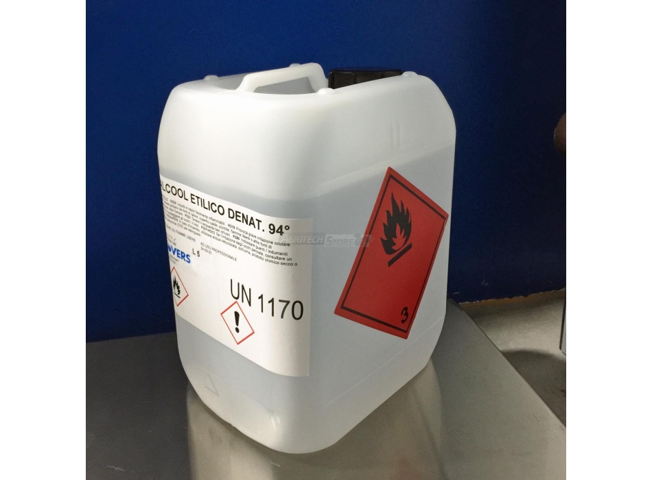 Alcool Etilico Denaturato 94° in Tanica da Litri 5 Agritech Store