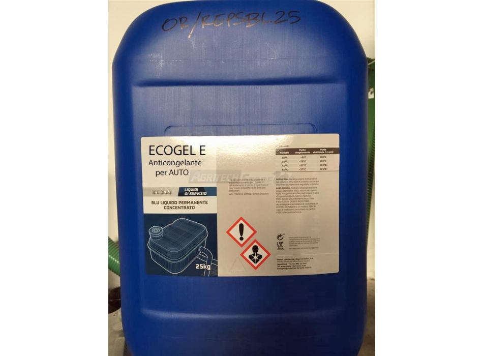 Anticongelante Auto Ecogel E Standard Kg. 25 Agritech Store