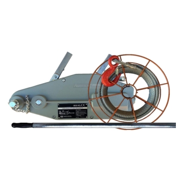 Argano fune passante P=3200 kg completo di asta e fune L=20 ml Agritech Store