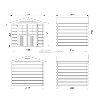 Arisa– Casetta da Giardino in Legno di Abete Marrone 250X250cm Agritech Store