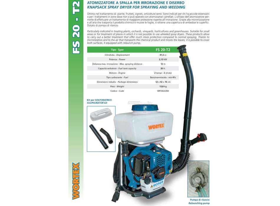 Atomizzatore a Spalla per Irrorazione e Diserbo da Litri 20 Agritech Store