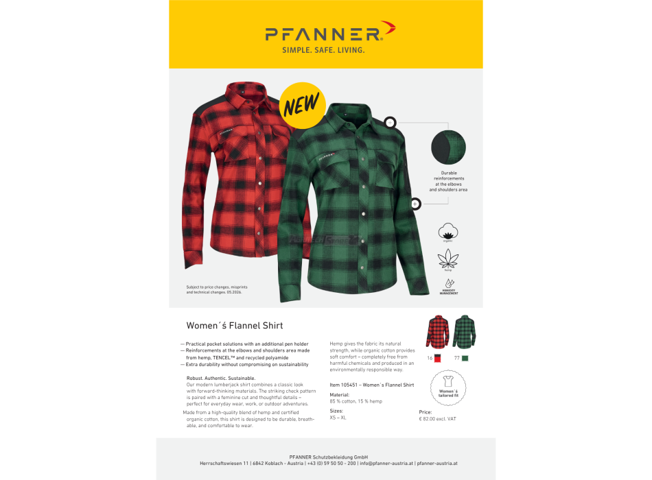 Camicia da uomo in Flanella Pfanner  Agritech Store