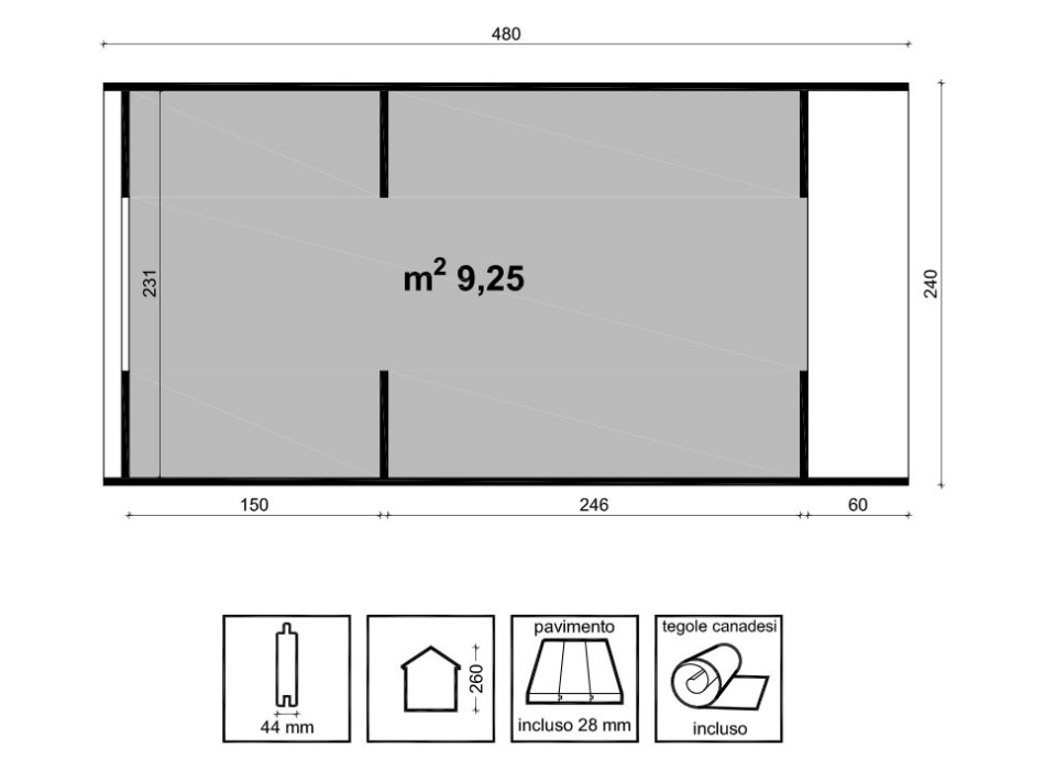 CAMPING POD CM. 240X480 Agritech Store