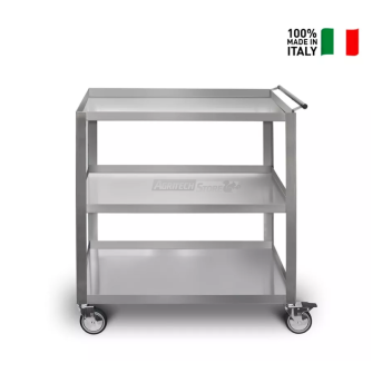Carrello in acciaio inox professionale – 3 ripiani con ruote Agritech Store