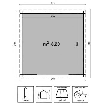 CASETTA ALINA CM. 310X310 Agritech Store