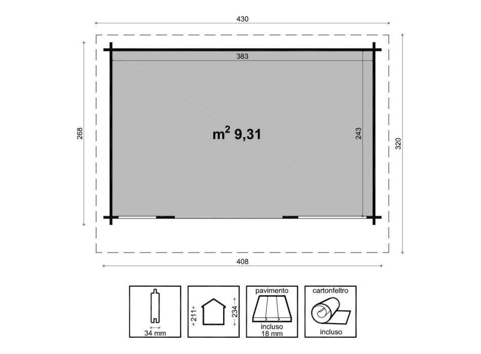 CASETTA CARLA CM 408X268 Agritech Store
