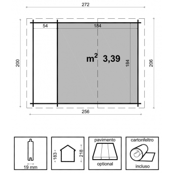 CASETTA CON LEGNAIA AVA CM. 200X200 Agritech Store
