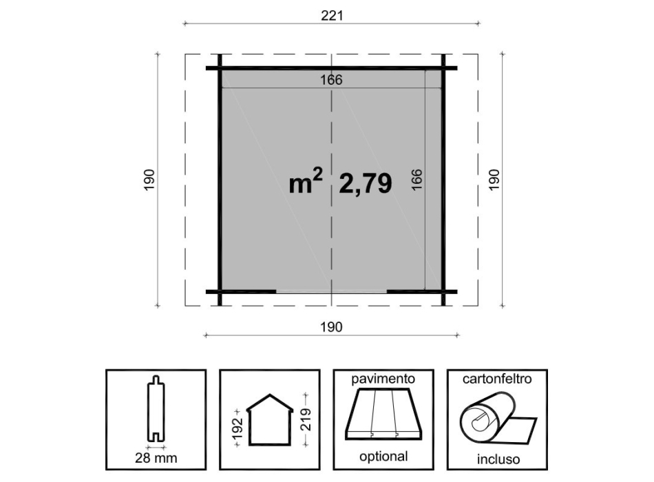 CASETTA GAIA cm. 190x190 Agritech Store