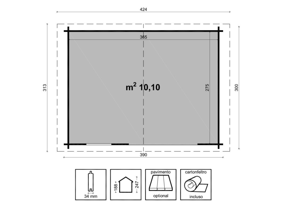 CASETTA GENNY CM. 390X300 Agritech Store