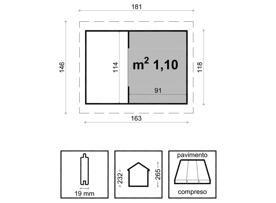 CASETTA JOY CM. 163X118 Agritech Store