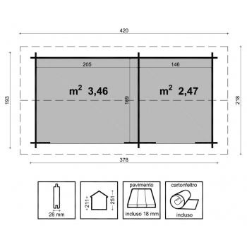 CASETTA NATALIA CM. 378X193 Agritech Store