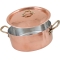 Casseruola in Rame stagnato 2 manici con coperchio
