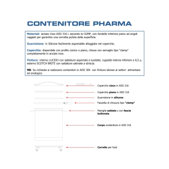 Contenitore acciaio Inox AISI 316 PHARMA Agritech Store