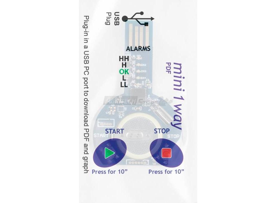 Data Logger MINI 1 WAY mono viaggio con soglie di allarme fisse Agritech Store