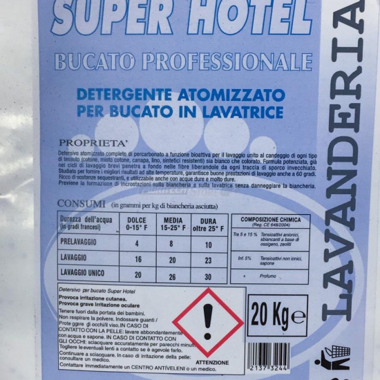 Offerte pazze Comparatore prezzi   Detersivo Lavatrice In Polvere Super Hotel Sacco Da 20 Kg  il miglior prezzo  