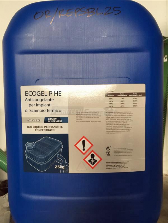 Ecogel P HE Anticongelante per Impianti Kg. 25 Agritech Store
