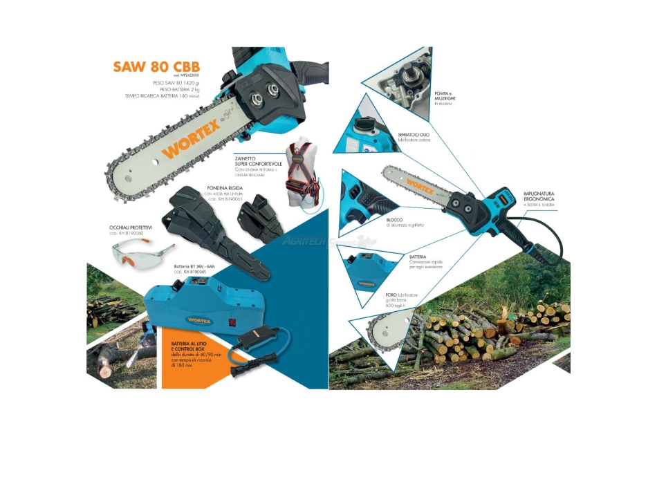 Elettrosega Wortex SAW 80 CBB Agritech Store