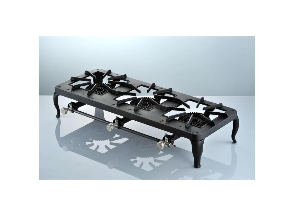 Fornellone in ghisa verniciato a Gas da esterno 12 Kw 3 fuochi Agritech Store