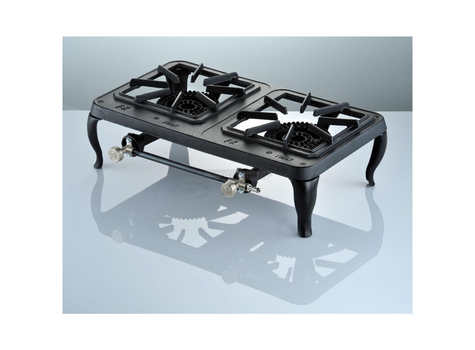 Fornellone in ghisa verniciato a Gas da esterno 8 Kw 2 fuochi con termocoppia Agritech Store