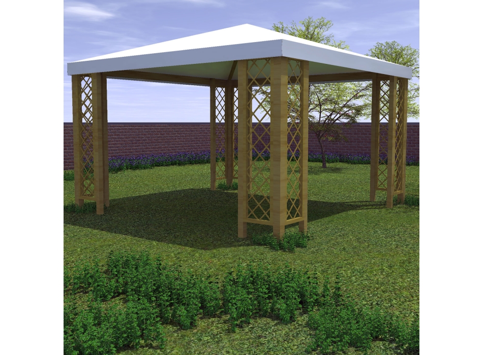 GAZEBO 300X300 CON GRIGLIATI Agritech Store