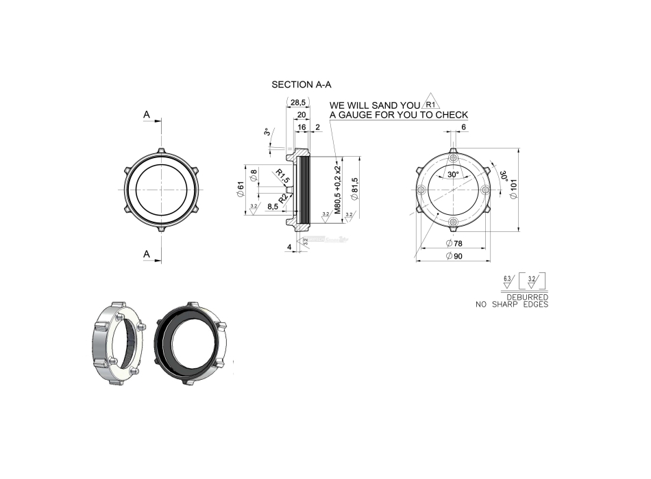 GHIERA per Tritacarne Reber TC 12 Agritech Store