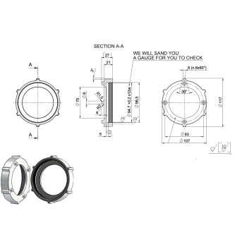Ghiera per Tritacarne Reber TC 22 Agritech Store