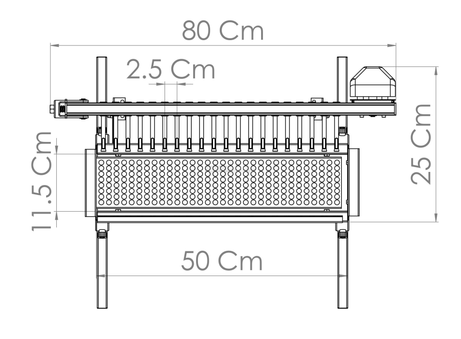 Grill Giraspiedini & Arrosticini Tecnoroast da 20 pezzi Single Agritech Store