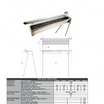Grill Giraspiedini & Arrosticini Tecnoroast da 40 pezzi Single Agritech Store