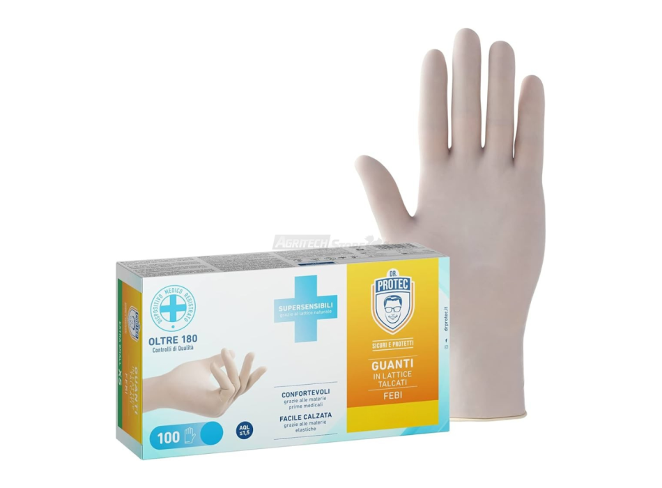 Guanti in lattice talcati Febi 100 pezzi Agritech Store
