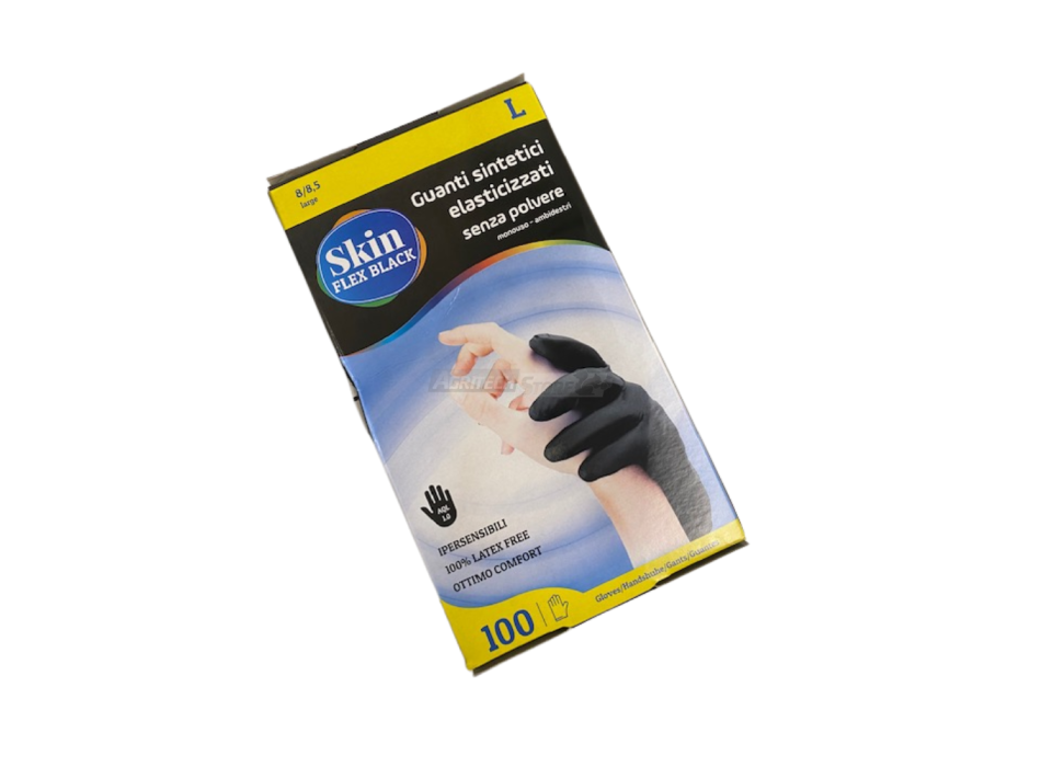 Guanti sintetici elasticizzati monouso 100 pz. - Skin Flex Black Agritech Store