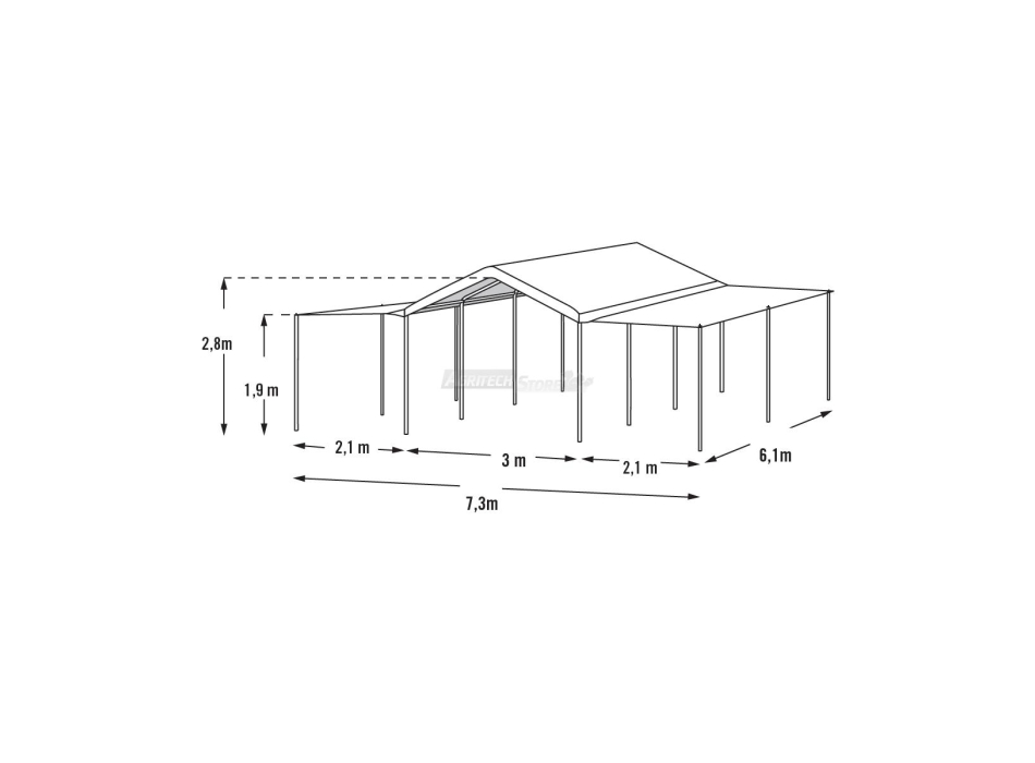 Kit per estensione e chiusura laterale per gazebo "Rimini" Agritech Store