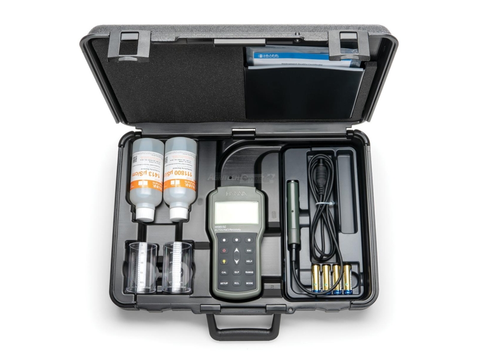 Misuratore portatile a tenuta stagna di EC/TDS/Resistività/Salinità - HI98192  Agritech Store