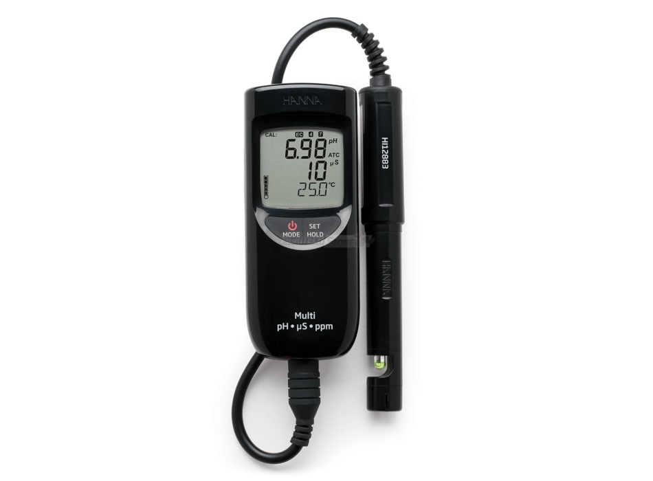 Misuratore portatile di Hanna di ph-EC-TDS a tenuta stagna (scala bassa)  Agritech Store