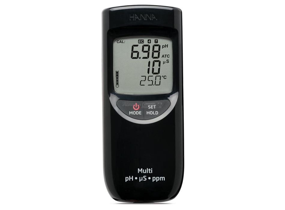Misuratore portatile di Hanna di ph-EC-TDS a tenuta stagna (scala bassa)  Agritech Store