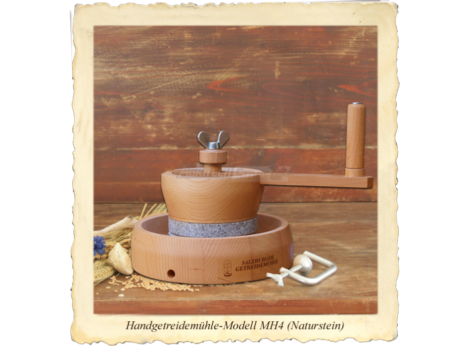 Mulino Macinacereali Manuale a Pietra Naturale di Granito MH4 Agritech Store