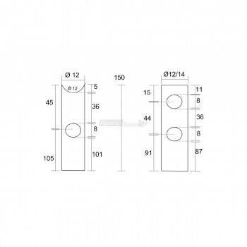 Pali impregnati lavorati Ø 12 cm. 150 Agritech Store