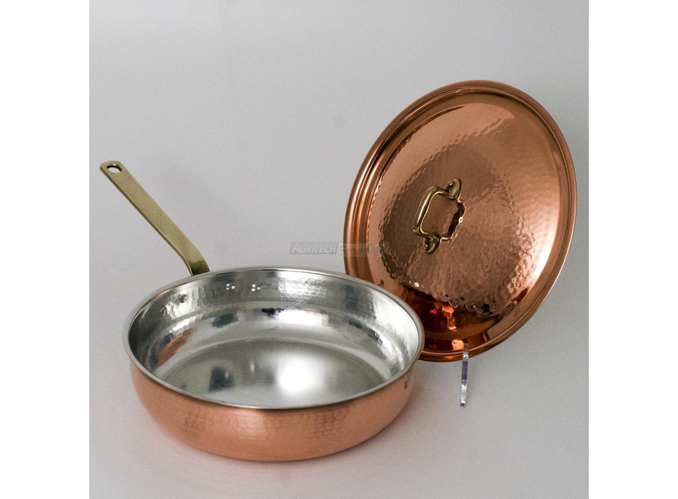 Pentola Rame martellata induzione o gas CM 28 H 7,5 Agritech Store