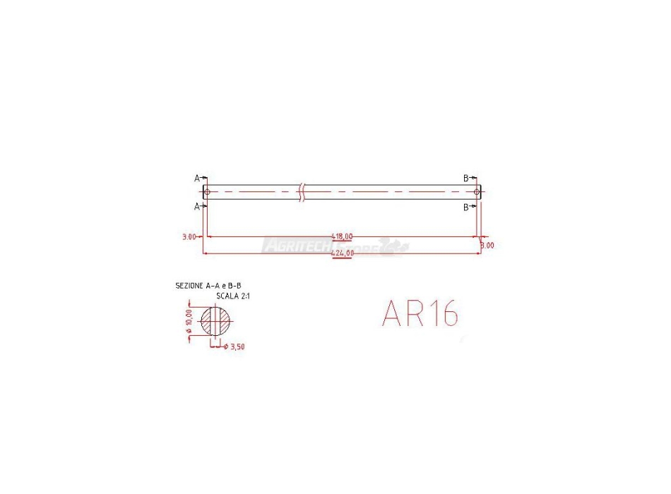 Perno-Albero porta coltelli per Arieggiatori Agrinova  Agritech Store