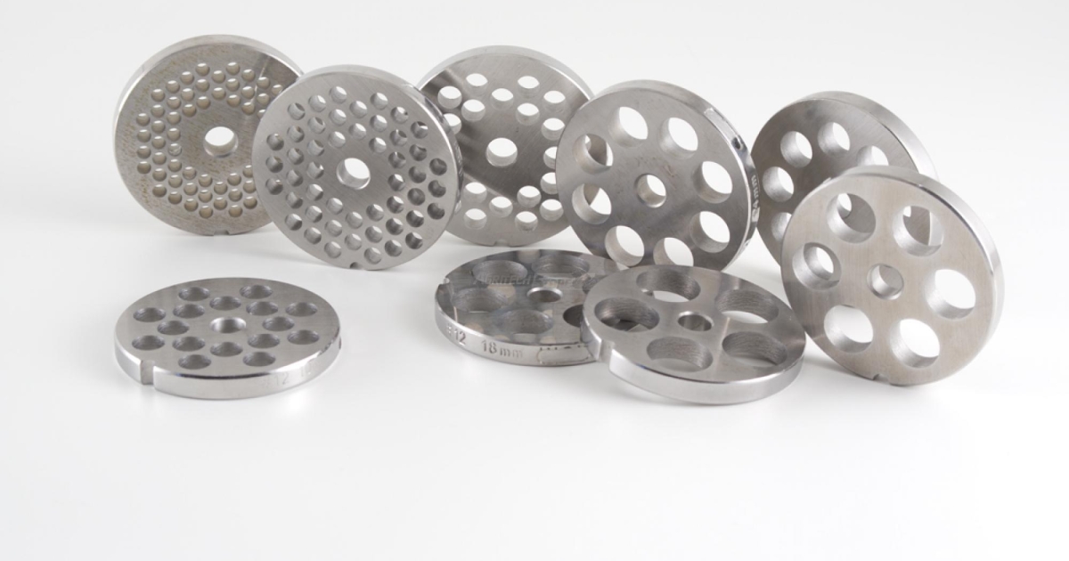 Piastra Per Tritacarne In Acciaio Inox - Ricambio Con 5 Fori Diversi (6-18 Mm), Per Carne E Verdure