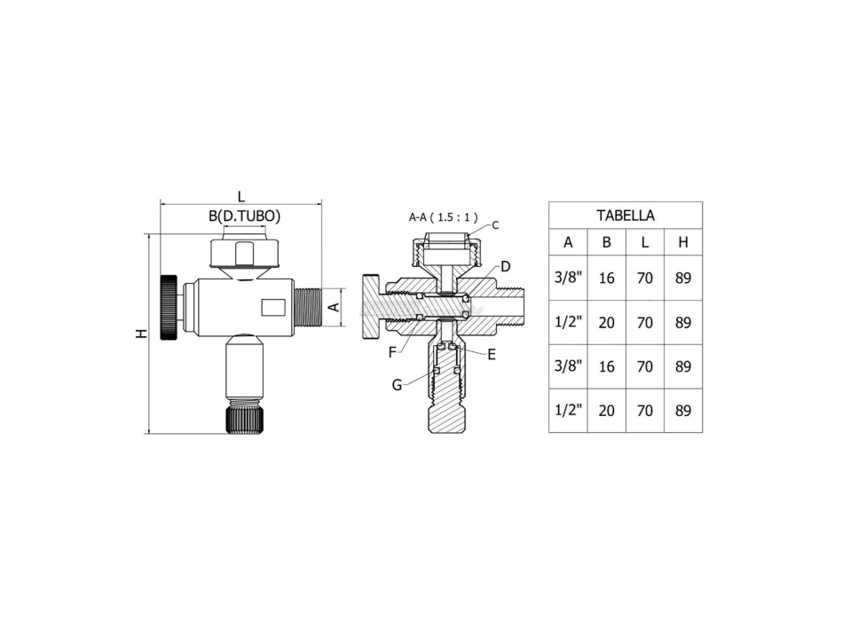 Portalivello inferiore 3/8'' tubo 16 Agritech Store