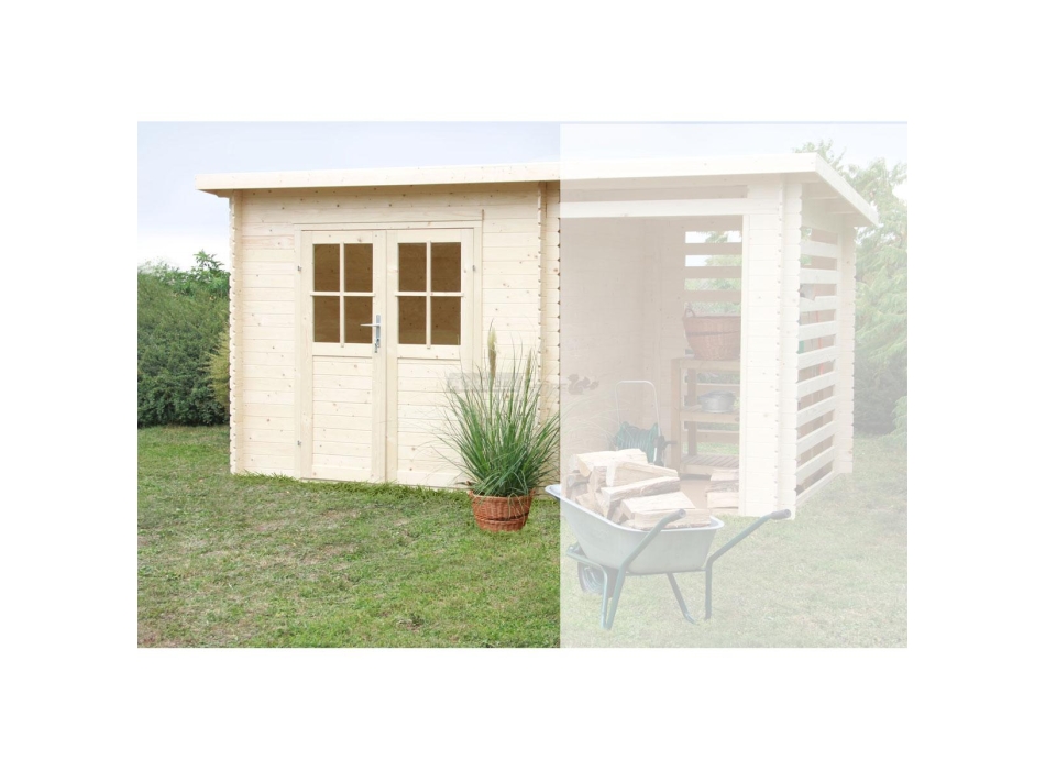 Porticato in abete natuale per casetta "Canazei" cm 159x218 Agritech Store