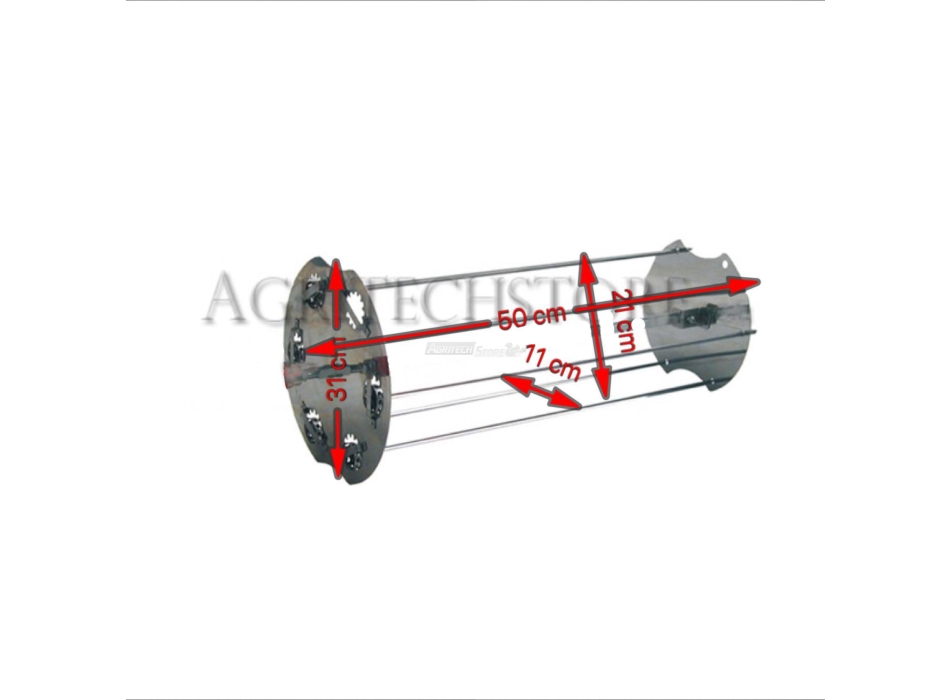 Raggiera satellitare per girarrosto da 50 cm. 0530 Agritech Store