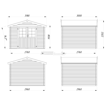 Rita – Casetta da Giardino in Legno di Abete Marrone 300X300cm Agritech Store