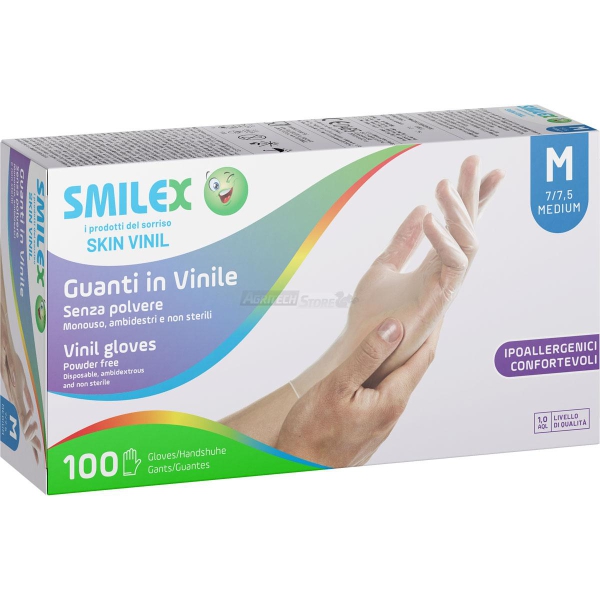 Smilex Skin Vinil Guanti in Vinile senza Polvere Agritech Store