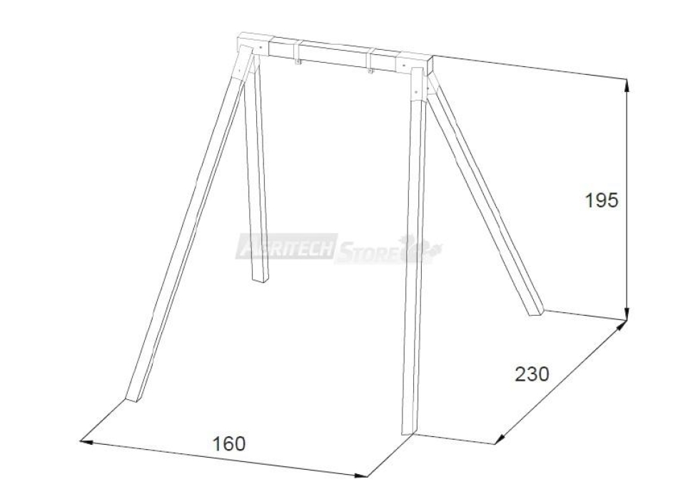 Struttura gioco altalena singola con seduta Agritech Store