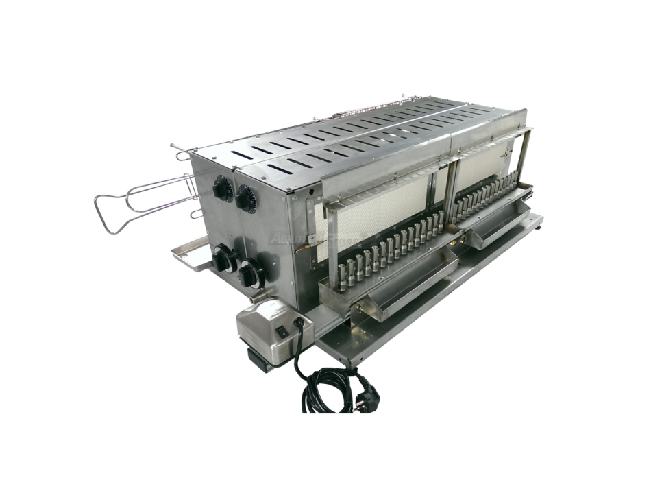 Tecnoroast TGPD-60 Double Gas Pro – Grill Automatico Professionale a Gas per 60 Arrosticini Agritech Store